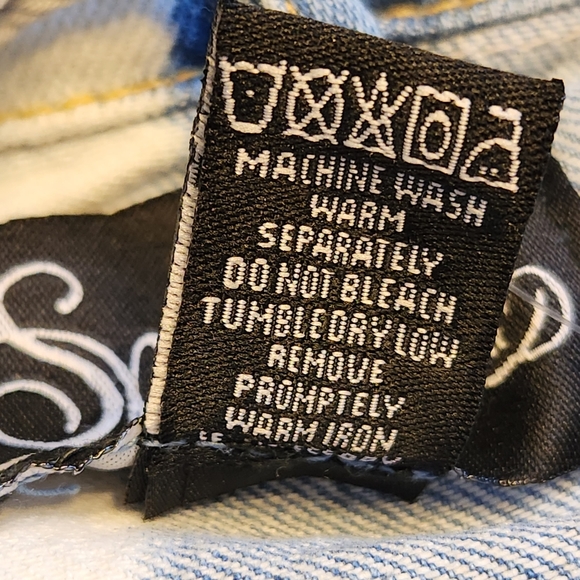 HALF & HALF ☆ ADORABLE ☆ BLEACH DYED ☆ DENIM JACKET ☆ 2x ☆ NWT - Picture 10 of 10